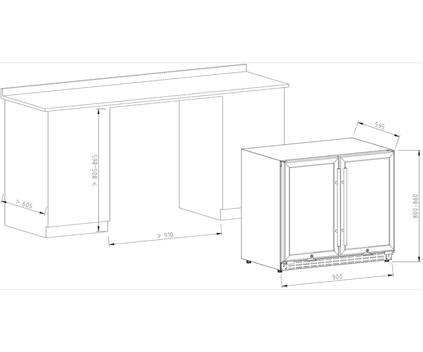 Wine & Beverage Cooler Dimensions