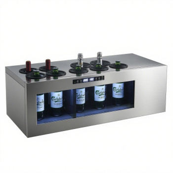 Freestanding 38L Countertop Wine Cooler with Stainless Steel Cabinet-Display Wine in Your Bar