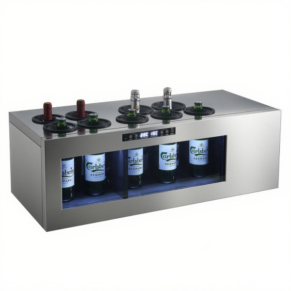Freestanding 38L Countertop Wine Cooler with Stainless Steel Cabinet-Display Wine in Your Bar
