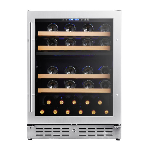 118L Wine Cooler – Dual Zone Wine Fridge with Glass Door for Home & Commercial Use