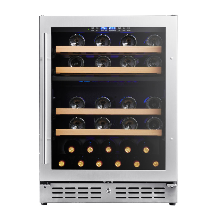 118L Wine Cooler – Dual Zone Wine Fridge with Glass Door for Home & Commercial Use