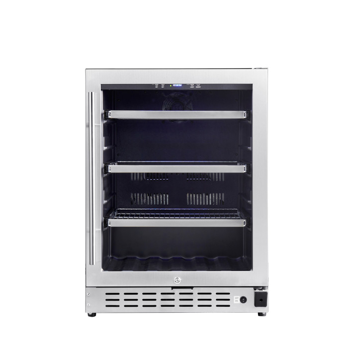 118L Beverage Cooler – Compact Glass Door Drink Fridge for Home & Commercial Use