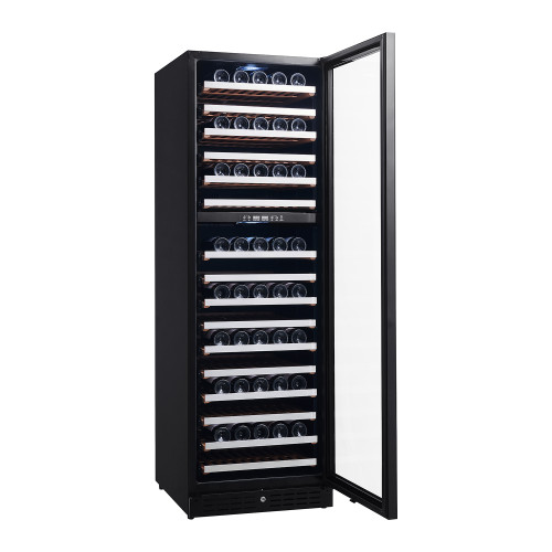 430L Dual Zone Wine Cooler with Black Glass Door – Premium Built-In Wine Cooler