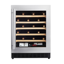 Built-in |33 Bottles Shallow Depth Wine Cooler|OEM & ODM Solutions|Single Zone|Wooden Shelves