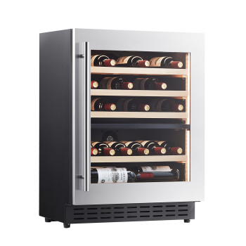 85L & 27 Bottles Modern Shallow Depth Wine Cooler|Dual Zone|Wooden Shelve|Factory Price for Home