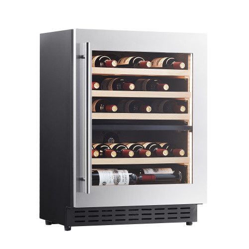 27 Bottles Modern Wine Cooler - Customizable OEM & ODM Solutions with Shallow Depth and Elegant Wooden Shelves, Ideal for Wholesale Distribution