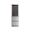 OEM/ODM Factory Single Zone Wine Cooler Stainless Glass Door Wooden Racks Double Drawer Fridge Combo