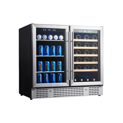 Customizable Dual Zone Wine & Beverage Cooler with Double Stainless Steel Glass Doors for OEM/ODM