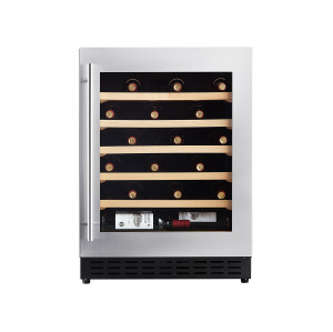 Built-in |33 Bottles Shallow Depth Wine Cooler|OEM & ODM Solutions|Single Zone|Wooden Shelves