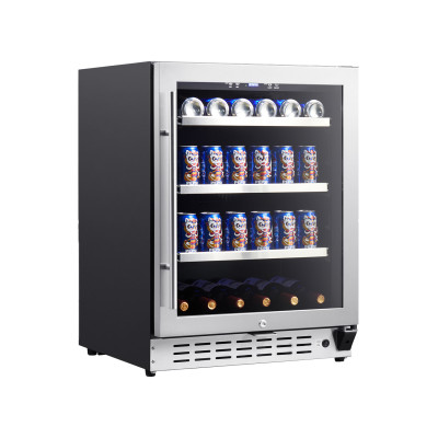 118L Beverage Cooler – Compact Glass Door Drink Fridge for Home & Commercial Use