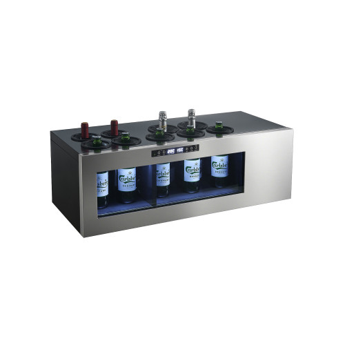 Freestanding 38L Countertop Wine Cooler with Stainless Steel Cabinet-Display Wine in Your Bar
