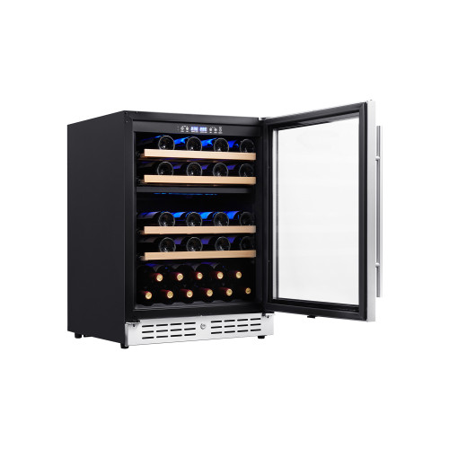 118L Wine Cooler – Dual Zone Wine Fridge with Glass Door for Home & Commercial Use
