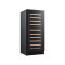 Dual-Zone Compressor Wine Cooler with 11 Wooden Shelves – OEM-Ready Black Glass Door Wine Fridge