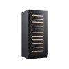 Dual-Zone Compressor Wine Cooler with 11 Wooden Shelves – OEM-Ready Black Glass Door Wine Fridge
