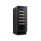 Small Single Zone Wine Cooler, Compressor Cooling, Black Glass Door with 5 Wood Shelves