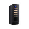 Small Single Zone Wine Cooler, Compressor Cooling, Black Glass Door with 5 Wood Shelves