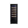 Small Single Zone Wine Cooler, Compressor Cooling, Black Glass Door with 5 Wood Shelves