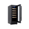 Small Single Zone Wine Cooler, Compressor Cooling, Black Glass Door with 5 Wood Shelves