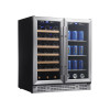 OEM/ODM Customizable Dual Zone Beverage Cooler with Double Glass Door and Stainless Steel Handle