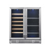 OEM/ODM Customizable Dual Zone Beverage Cooler with Double Glass Door and Stainless Steel Handle