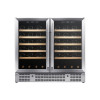 OEM & ODM Customizable Dual Zone Wine Cooler with Double Door with Wooden Shelves for Wholesale