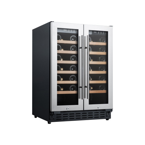Built-in or Freestanding Customizable 42 Bottles Wine Cooler with Double Glass Door