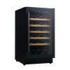 OEM & ODM 34 bottles Modern Single Zone Wine Cooler with Wooden Shelves and Black Glass Door