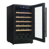 OEM & ODM 34 bottles Modern Single Zone Wine Cooler with Wooden Shelves and Black Glass Door