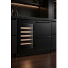 Black Versatile 190L Standalone Refrigerator: Wine Cooler Left, Spacious Storage Drawers Right