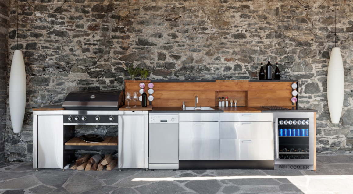 outdoor kitchen wine fridge