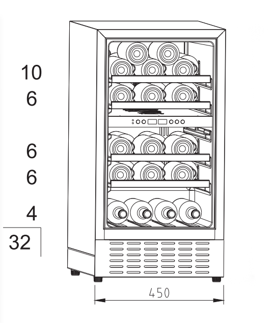 Wine Cooler with Dual Zone