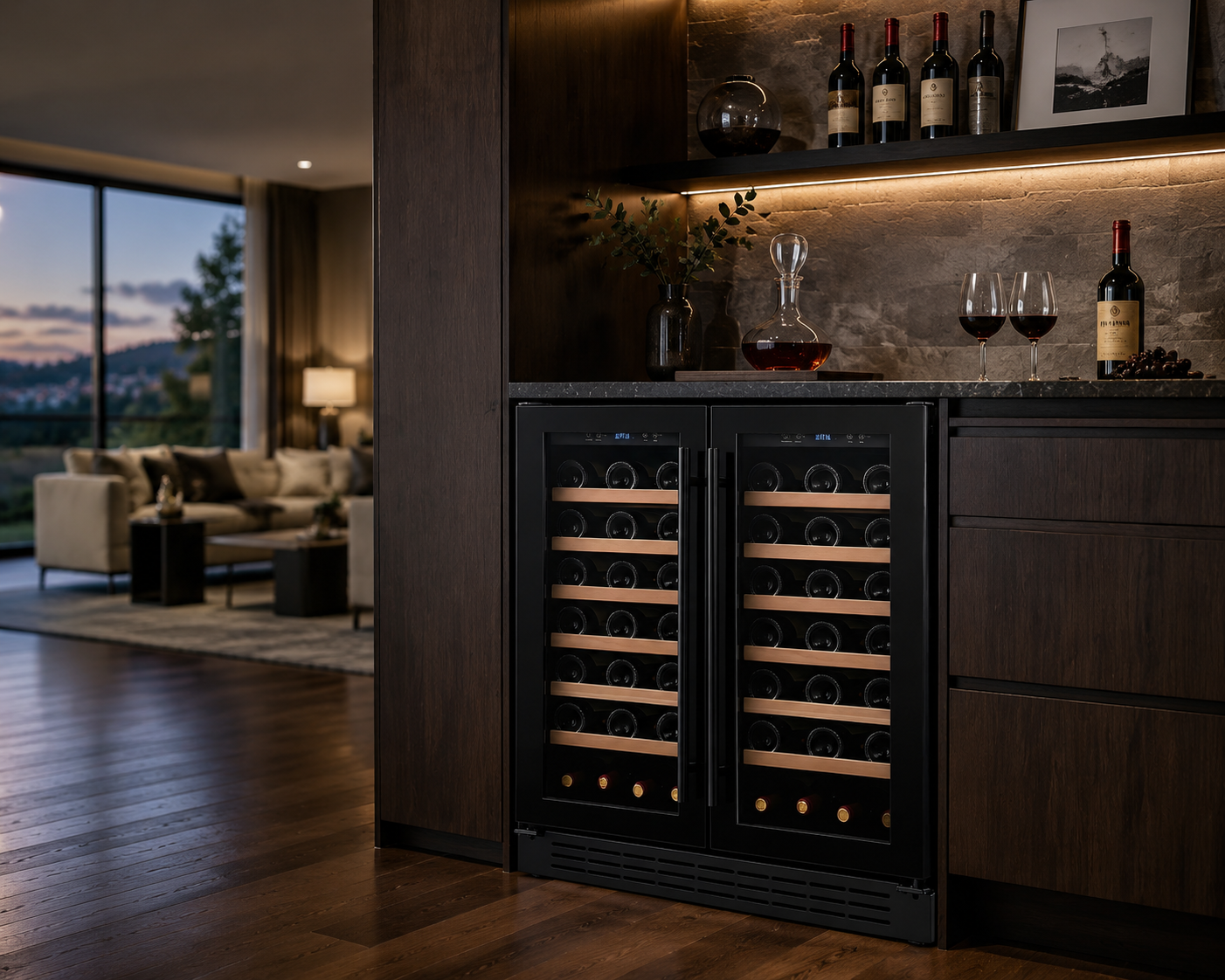 Black Glass Door Wine Cooler