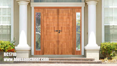 High Class Modern Groove Line Nature Solid Wood Paint Finish Door For Project