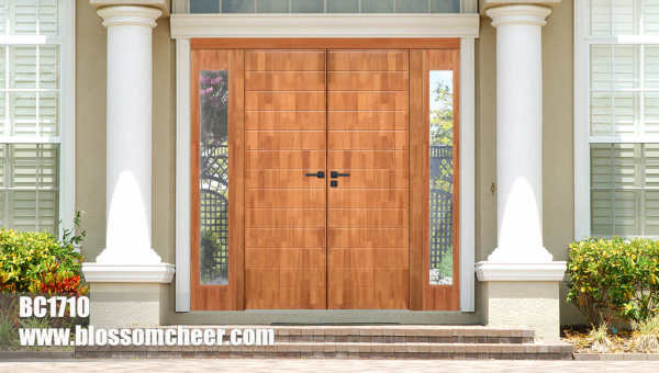 High Class Modern Groove Line Nature Solid Wood Paint Finish Door For Project