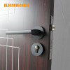 European Modern Groove Line WPC Waterproof Paint Free Finish Door For Apartment Project