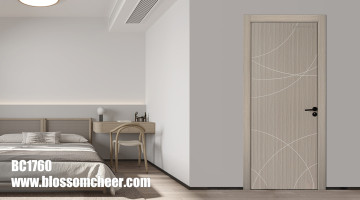 Southeast Asia Special Style Arc Groove Line WPC Waterproof Paint Free Finish Door