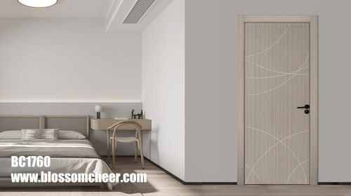 Southeast Asia Special Style Arc Groove Line WPC Waterproof Paint Free Finish Door