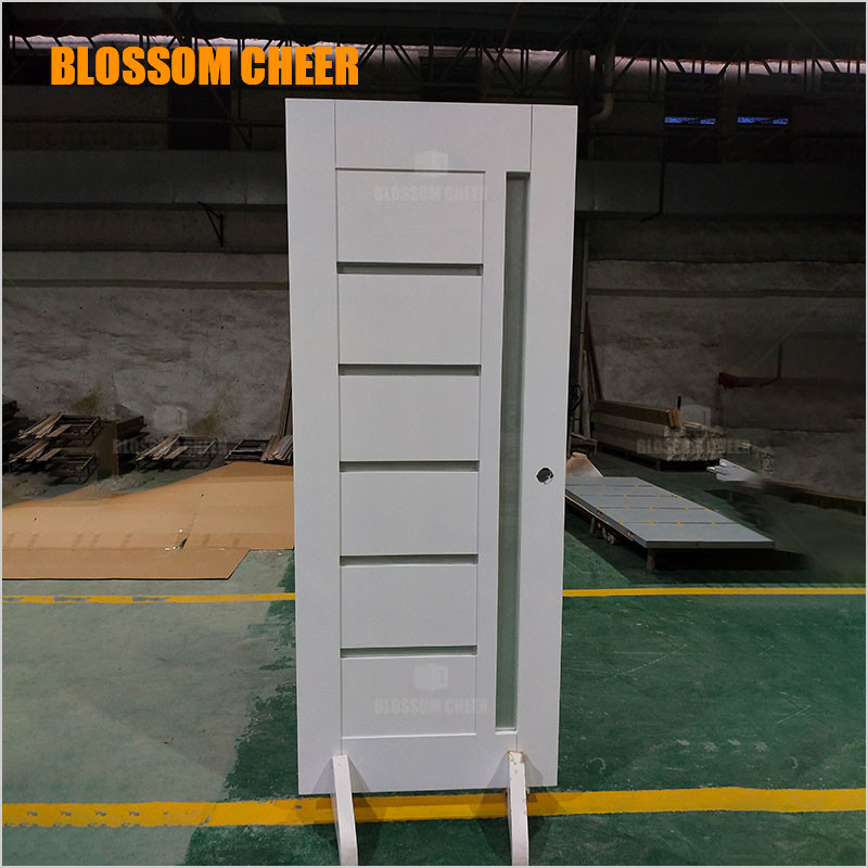 Lacquer Painting Door With Glass Design