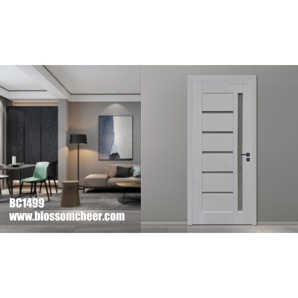 European Modern Wooden Glass Lacquer Painting Door For Apartment Projects