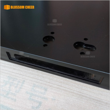 North American Modern Style Black Flat Wooden Lacquer Paint Entrance Door