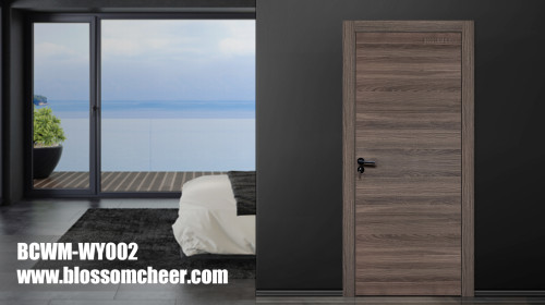 American High-End Flat Wooden Melamine Paint Free Door For Five Star Hotel Project