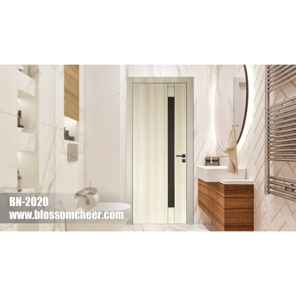 Nordic Special Style Splicing Wooden Melamine Paint Free Door For Bathroom