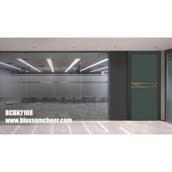 North American Special Design Mould Golden Line Carbon Crystal Wooden Door