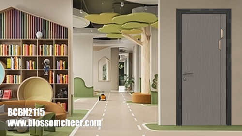 Nordic Modern Environmentally Friendly Carbon Crystal Wooden Door For School