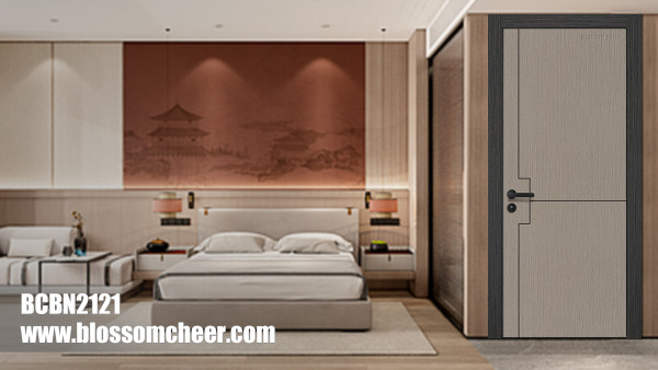 American High-End Carved Carbon Crystal Wooden Paint Free Door For Hotel Project