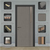 Western European Modern Double Leaf Metal Strip Carbon Crystal Wooden Office Door