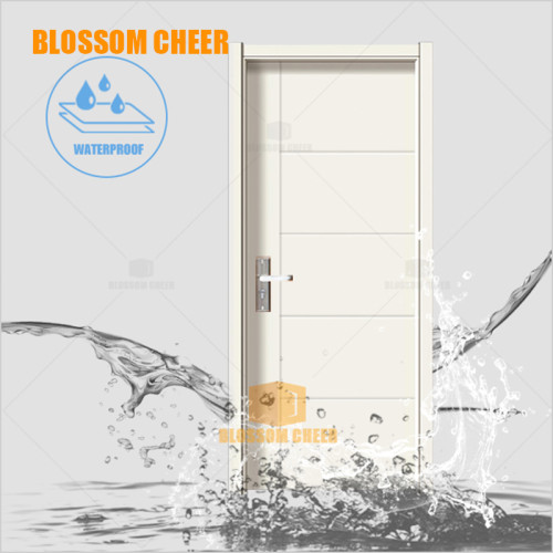 Nordic BLOSSOM CHEER Bright Blue Flat WPC Waterproof Door For Hotel Project