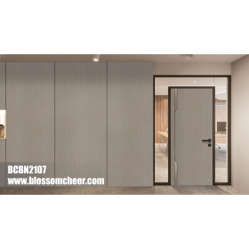 Middle Eastern Metal Strip Modern Carbon Crystal Wood Paint Free Door For Office