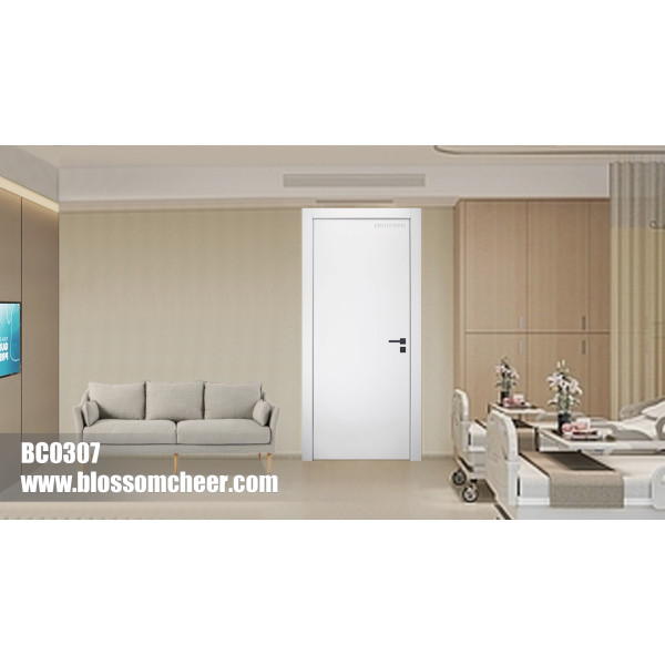 French Warmth Style White Composite Painted Wooden Door For Hospital Project