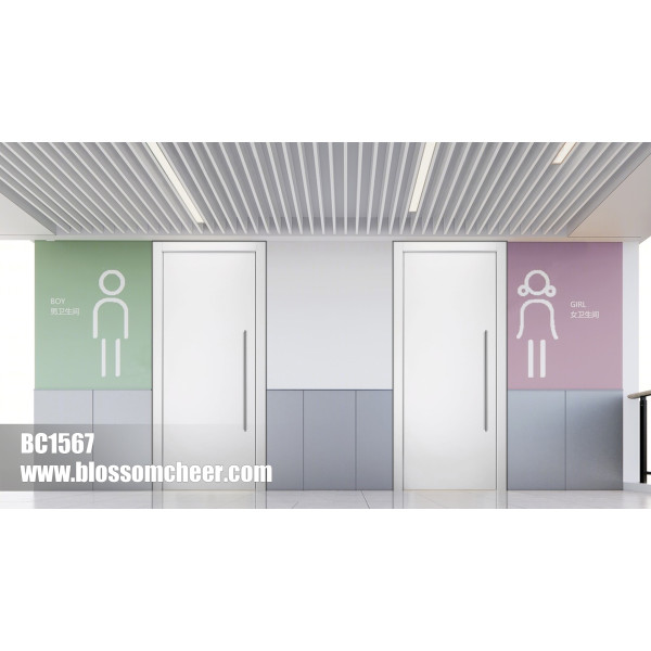 Chinese Style Conventional White Flat HPL Fireproof Wooden Door For Office Project